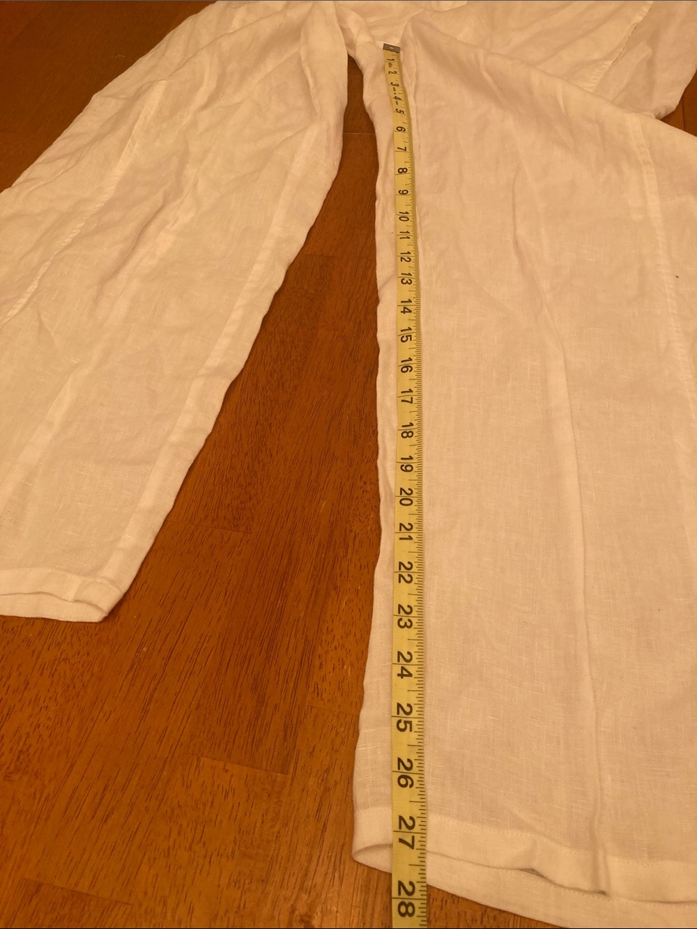 Eileen Fisher Womens Size S White Organic Linen Wide-Leg Trouser Pants - Picture 14 of 16